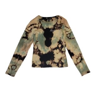 Banana Republic XS Long Sleeve T-Shirt Graphic Tee Black Tie DyeBanana Republi